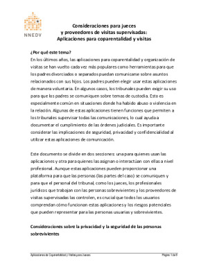 Consideraciones para jueces y proveedores de visitas supervisadas: Aplicaciones para coparentalidad y visitas